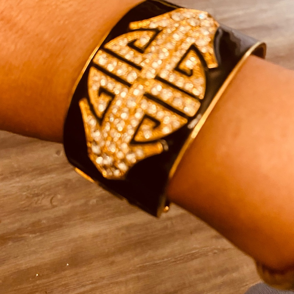 Black and Gold Cuff Bracelet